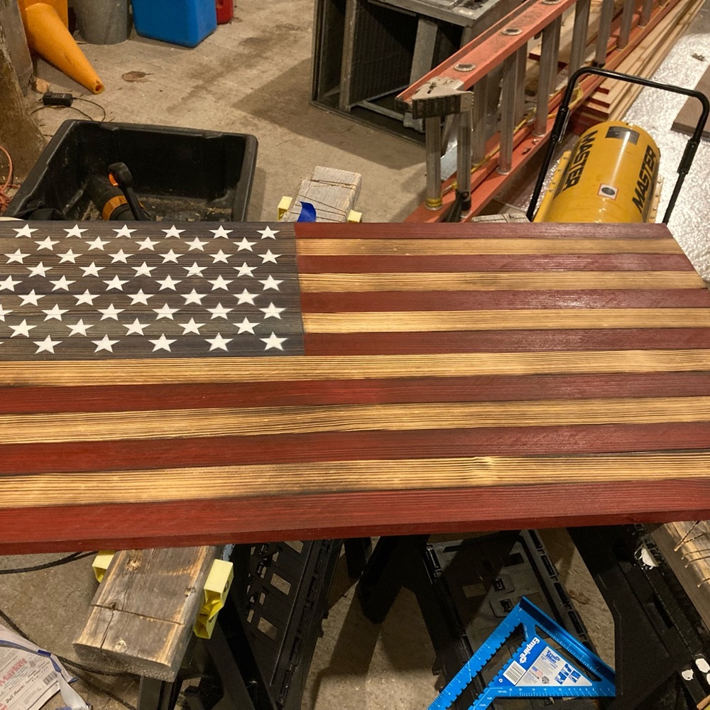 Handcrafted Rustic American Flag - Picture 2 of 10